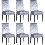 Ipek Kadife 6'li Sandalye Kılıfı Likralı Lastikli Kadife Sandalye Örtüsü (Açık Gri) - 0,6 x 19 x 29 cm - Çok Renkli
