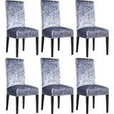 Ipek Kadife 6'li Sandalye Kılıfı Likralı Lastikli Kadife Sandalye Örtüsü (Gri) - 0,6 x 19 x 29 cm - Çok Renkli