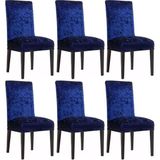 Ipek Kadife 6'li Sandalye Kılıfı Likralı Lastikli Kadife Sandalye Örtüsü (Lacivert) - 0,6 x 19 x 29 cm - Çok Renkli