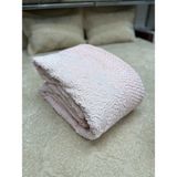 Ipek Kadife Kapitoneli Yatak Örtüsü Takımı - 2'li Yastık Kılıfı - Pembe - 240 x 250 cm