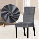 Ipek Kadife Sandalye Kılıfı- Sandalye Örtüsü - 40 x 55 cm - Antrasit