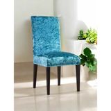 Ipek Kadife Sandalye Kılıfı- Sandalye Örtüsü - 40 x 55 cm - Mavi