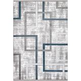 Ipek Mekik Halı Ipek Halı Sardes 6935A Düz Kesim Salon, Mutfak, Oturma Odası, Çocuk Odası Halisi - Gri - Mavi - 100 x 300 cm