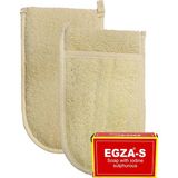 Ipek Naturel Kabak Lifi Kese Çift Taraflı El Geçmeli + Egza-S Sabunu Banyo Hamam Kesesi Spa Seti