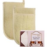 Ipek Naturel Kabak Lifi Kese Çift Taraflı El Geçmeli + Inci Tozu Sabunu Banyo Hamam Kesesi Spa Seti