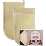 Ipek Naturel Kabak Lifi Kese Çift Taraflı El Geçmeli + Sabunu Banyo Hamam Kesesi Spa Seti