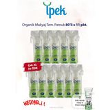İpek Organik 11 Pkt x 80'li Makyaj Temizleme Mendilleri Düz Beyaz Özellikli