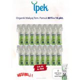 İpek Organik 80'li Makyaj Temizleme Pamuğu 16 Pkt Onarıcı Özellikli Beyaz Renkli