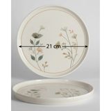 İpek Porselen 6 Kişilik Nodric Kenar Toledo Pasta Tabağı 20CM Dijital Arte Desen - 225 ml - Krem