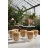 İpek Porselen El Yakmayan Çift Cidarlı Latte, Nescafe ve Bitki Çayı Sunum Bardağı 350 ml - Beyaz
