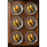 İpek Porselen Vidrex Safir 6 Kişilik Cam Tatlı Tabak Takımı 15 cm - 225 ml - Beyaz