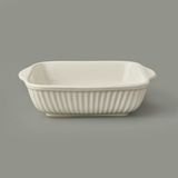 Ipek Seramik Büyük Boy Fırın Kabı - Krem - 25X21 cm
