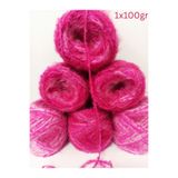 İPEK YÜN İPLİK DÜNYASI Angora Örgü İpi (Beyaz,Fuşya Batik,Buklet Fuşya) 100gr