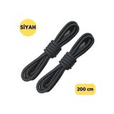 ipekbazaar 200 Cm Siyah Mega Shoelace, Bot Ayakkabı Bağcığı Bağı Ipi, Fitilli Dayanıklı Sağlam Bağcık,