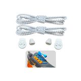 ipekbazaar Beyaz Akıllı Bağcık Pratik Lastikli Ayakkabı Bağcığı Spor Çocuk Klasik ve Bot Bağcığı 1 Çift
