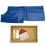 Ipekbazaar El Yapımı Deri Cüzdan DIY Seti, Bordo Renk, Kendin Yap Erkek Cüzdan (KUTULU DIY SET, Mavi)