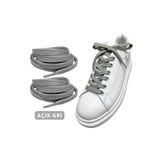 ipekbazaar Exclusice 120 Cm Açık Gri Yassı Spor Ayakkabı Bağcığı, Çift Katmanlı Örgülü Sneakers Bağcık, 1 Çift