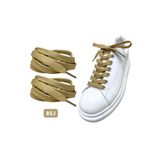 ipekbazaar Exclusice 120 Cm Bej Yassı Spor Ayakkabı Bağcığı, Çift Katmanlı Örgülü Sneakers Bağcık, 1 Çift