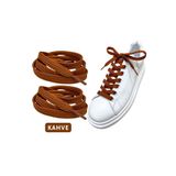 ipekbazaar Exclusice 120 Cm Kahve Yassı Spor Ayakkabı Bağcığı, Çift Katmanlı Örgülü Sneakers Bağcık, 1 Çift
