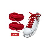 ipekbazaar Exclusice 120 Cm Kırmızı Yassı Spor Ayakkabı Bağcığı, Çift Katmanlı Örgülü Sneakers Bağcık, 1 Çift