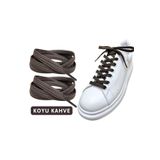 ipekbazaar Exclusice 120 Cm KoyuKahve Yassı Spor Ayakkabı Bağcığı, Çift Katmanlı Örgülü Sneakers Bağcık, 1 Çift