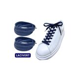 ipekbazaar Exclusice 120 Cm Lacivert Yassı Spor Ayakkabı Bağcığı, Çift Katmanlı Örgülü Sneakers Bağcık, 1 Çift