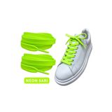 ipekbazaar Exclusice 120 Cm NeonSarı Yassı Spor Ayakkabı Bağcığı, Çift Katmanlı Örgülü Sneakers Bağcık, 1 Çift