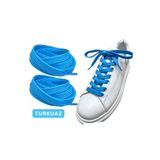 ipekbazaar Exclusice 120 Cm Turkuaz Yassı Spor Ayakkabı Bağcığı, Çift Katmanlı Örgülü Sneakers Bağcık, 1 Çift