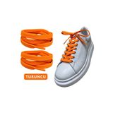 ipekbazaar Exclusice 120 Cm Turuncu Yassı Spor Ayakkabı Bağcığı, Çift Katmanlı Örgülü Sneakers Bağcık, 1 Çift