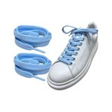 İpekbazaar Exclusice 120 Cm Yassı Spor Ayakkabı Bağcığı, Çift Katmanlı Örgülü Sneakers Bağcık, 1 Çift 001 bebe-mavisi