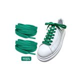 ipekbazaar Exclusice 120 Cm Yeşil Yassı Spor Ayakkabı Bağcığı, Çift Katmanlı Örgülü Sneakers Bağcık, 1 Çift