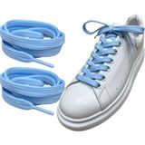 ipekbazaar Exclusive 120 cm Yassı Spor Ayakkabı Bağcığı, Çift Katmanlı Örgülü Sneakers Bağcık, 1 Çift (Bebe Mavisi)