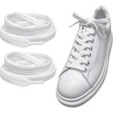 ipekbazaar Exclusive 120 cm Yassı Spor Ayakkabı Bağcığı, Çift Katmanlı Örgülü Sneakers Bağcık, 1 Çift (Beyaz)