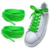 ipekbazaar Exclusive 120 cm Yassı Spor Ayakkabı Bağcığı, Çift Katmanlı Örgülü Sneakers Bağcık, 1 Çift (Fıstık Yeşili)