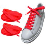 ipekbazaar Exclusive 120 cm Yassı Spor Ayakkabı Bağcığı, Çift Katmanlı Örgülü Sneakers Bağcık, 1 Çift (Fuşya)