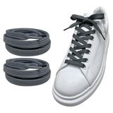 ipekbazaar Exclusive 120 cm Yassı Spor Ayakkabı Bağcığı, Çift Katmanlı Örgülü Sneakers Bağcık, 1 Çift (Gri)