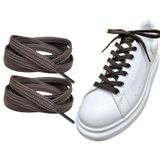 ipekbazaar Exclusive 120 cm Yassı Spor Ayakkabı Bağcığı, Çift Katmanlı Örgülü Sneakers Bağcık, 1 Çift (Koyu Kahve)