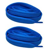 ipekbazaar Exclusive 120 cm Yassı Spor Ayakkabı Bağcığı, Çift Katmanlı Örgülü Sneakers Bağcık, 1 Çift (Mavi)