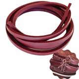 ipekbazaar Gerçek Deri Bağcık 150 cm-1 Adet, Nubuk Timberland Dexter vb. Ayakkabılara Uyumlu Loafer ve Makosen Ayakkabılar için Uygun 3x2 mm Kalınlıkta Hakiki Deri Ayakkabı Bağcığı (Bordo)