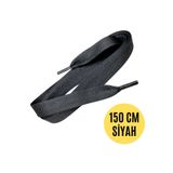 ipekbazaar Mcqueen 150 Cm Siyah Spor Bağcık, Extra Geniş Yassı Ayakkabı Bağcığı, Shoelace, 1 Çift