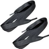 ipekbazaar Mcqueen Uyumlu Extra Geniş Yassı Spor Bağcık, Çift Katmanlı Örgülü Ayakkabı Bağcığı, Shoelace, 1 Çift (150 cm - Siyah)
