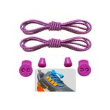 ipekbazaar Mor Akıllı Bağcık Pratik Lastikli Ayakkabı Bağcığı Spor Çocuk Klasik ve Bot Bağcığı 1 Çift