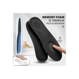 ipekbazaar Ortopedik Memory Foam Tabanlık, Konfor & Rahat Ark Takviyeli, Şok Emici Ayakkabı Tabanı, Siyah