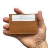 ipekbazaar Süper Slim Hakiki Deri Kartlık, Para Cepli Unisex, Ince, Kadın Erkek Kredi Kartlık Cüzdan (Camel, 4'lü Kartlık)