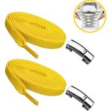 İpekbazaar Takbırak Mıknatıslı Lastikli Ayakkabı Bağcığı, Akıllı Bağcık, Bot, Çocuk, Spor Converse Nike Bağcık - Sarı