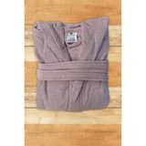 İpekçe Home %100 Pamuk Kadife Kapüşonlu 10-12 Yaş Unisex Çocuk Bornozu - Pudra