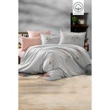 İpekçe Home Ipekçe Home Pamuk Akfil Nakışlı 6 Parça Kutulu Çift Kişilik Nevresim Takımı - Açık Gri - 200 x 220 cm