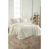 İpekçe Home MDL Fitted Lüks Kutulu 4 Parça %100 Organik Pamuk Çift Kişilik Pike Takımı - Krem - 200 x 230 cm