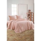 İpekçe Home MDL Fitted Lüks Kutulu 4 Parça %100 Organik Pamuk Çift Kişilik Pike Takımı - Pudra - 200 x 230 cm