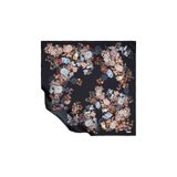 ipekevi İpekevi Twill İpek Eşarp - Yalı Bahçesi Desenli - Siyah